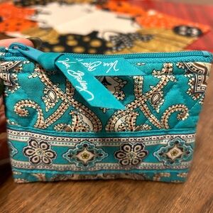 Vera Bradley Turquoise and Beige Paisley Cosmetic Bag